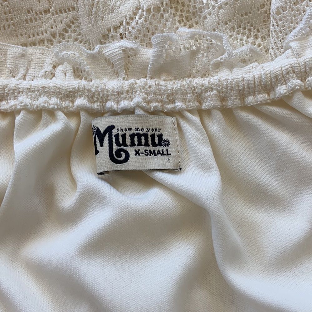 Show Me Your MuMu Dress Roses Cream Lace “Bess” Mini   Excellent!  Nwot  XS - Picture 8 of 8